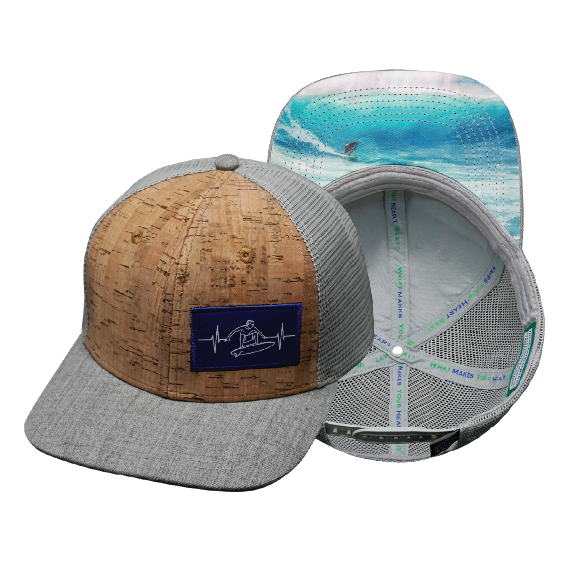 Surf - 6 Panel - Cork - Heather Gray / Gray - Trucker Mesh (Unisex)