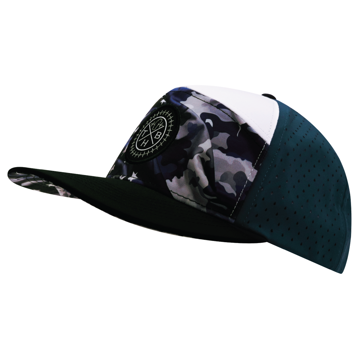 THB - 7 Panel - Patriots Night - Black / White / Navy - Laser Mesh (Unisex)