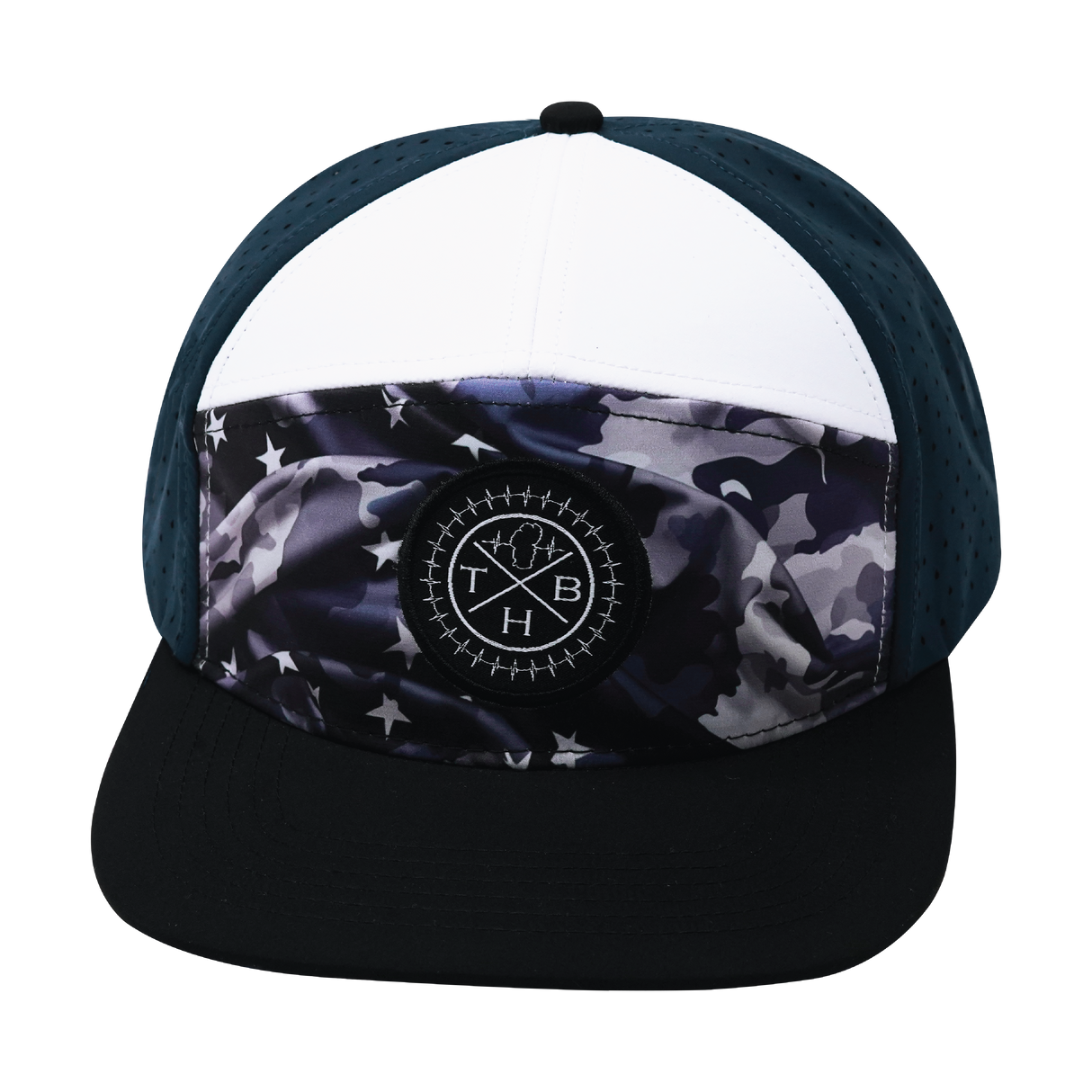 **YOUTH** THB - 7 Panel - Patriots Night - Black / White / Navy - Laser Mesh (Unisex)