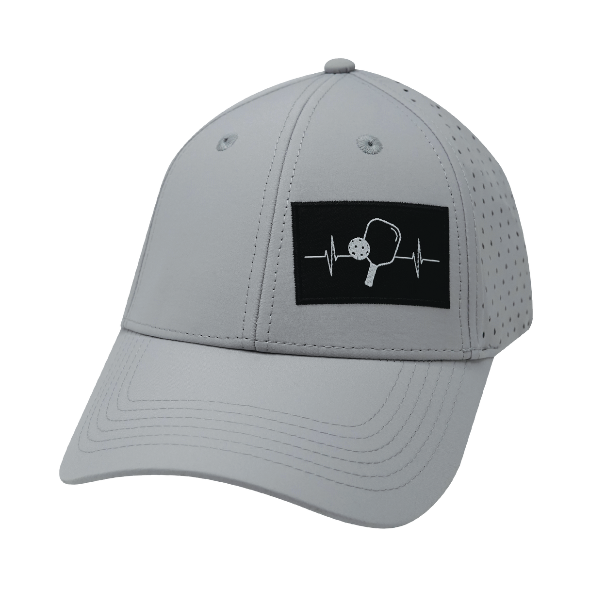 Pickleball - 6 Panel - Shallow Fit - Pony Tail - Gray - Laser Mesh (Unisex)
