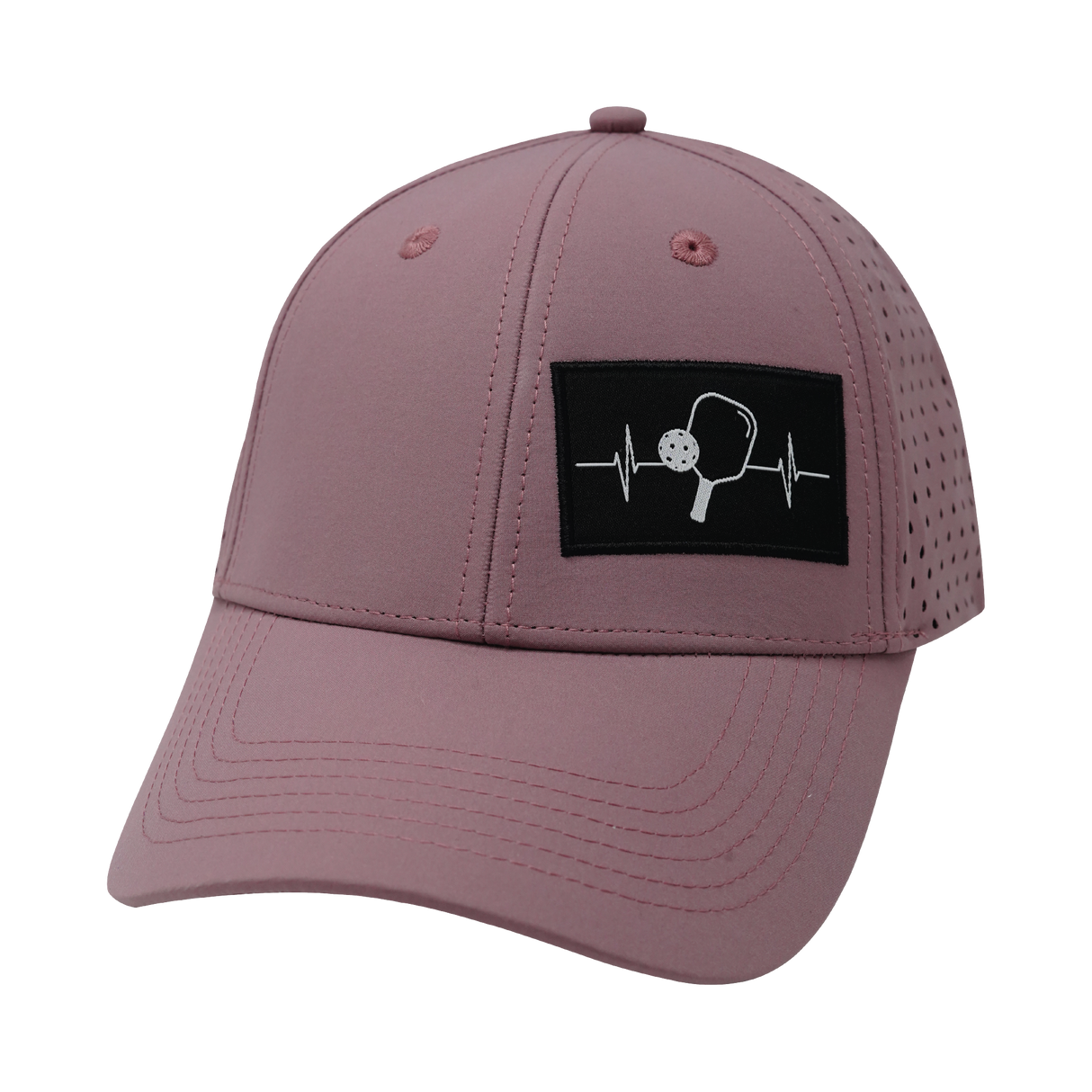 Pickleball - 6 Panel - Shallow Fit - Pony Tail - Dusty Pink - Laser Mesh (Unisex)