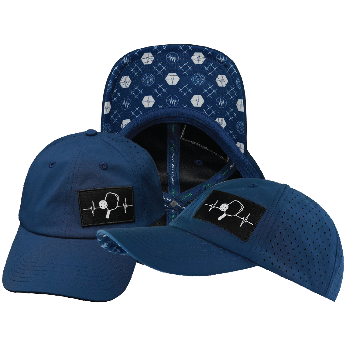 Pickleball - 6 Panel - Unstructured - Relaxed Fit - Navy - Laser Mesh (Unisex)