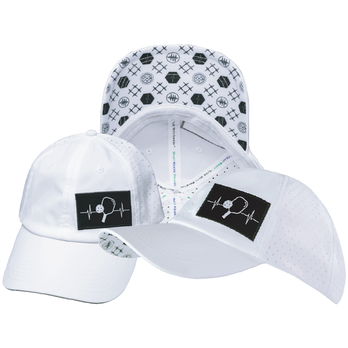 Pickleball - 6 Panel - Unstructured - Relaxed Fit - White - Laser Mesh (Unisex)