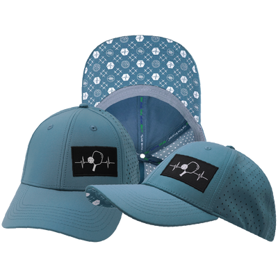 Pickleball - 6 Panel - Shallow Fit - Pony Tail - Light Blue - Laser Mesh (Unisex)