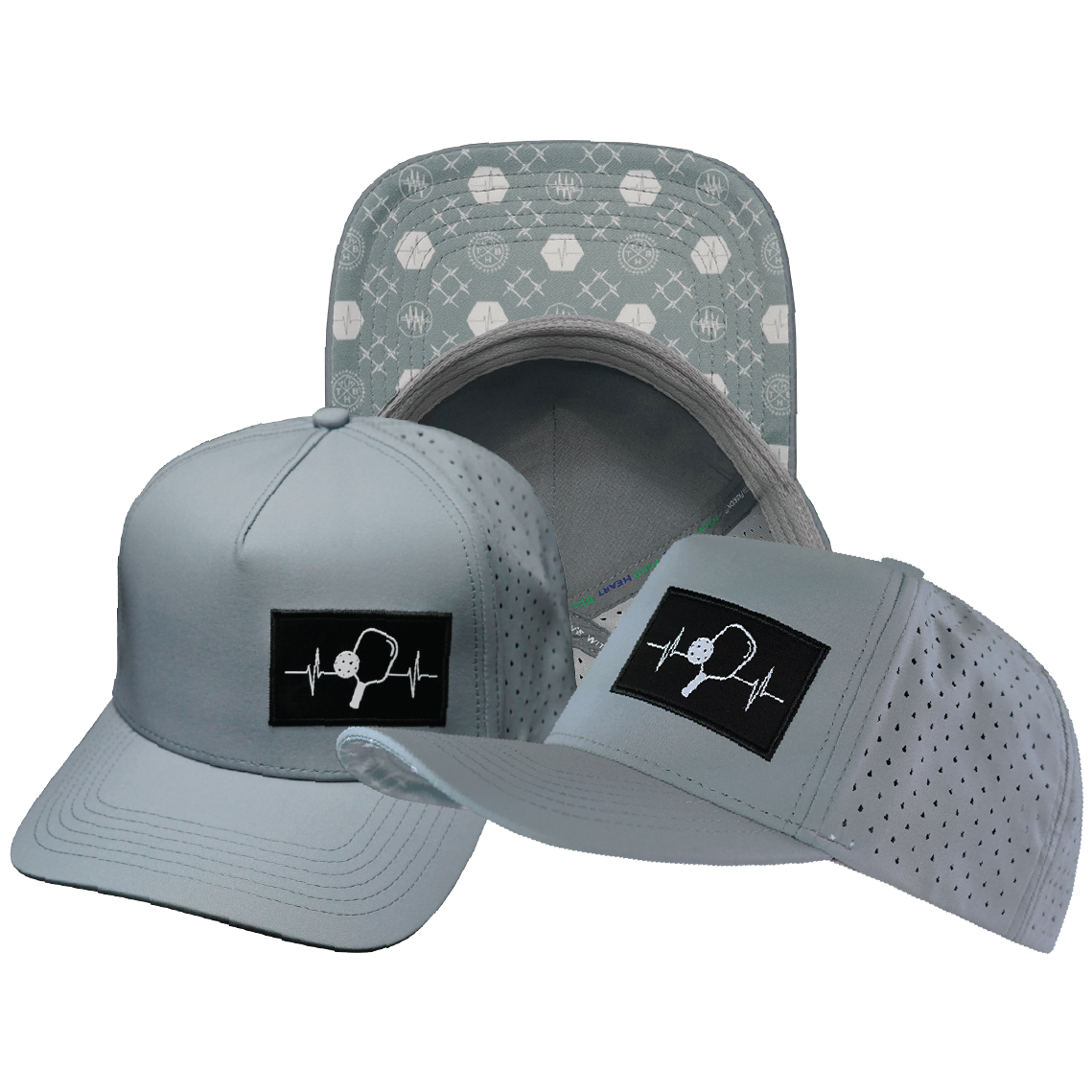 Pickleball - 5 Panel - Structured - Gray - Laser Mesh (Unisex)