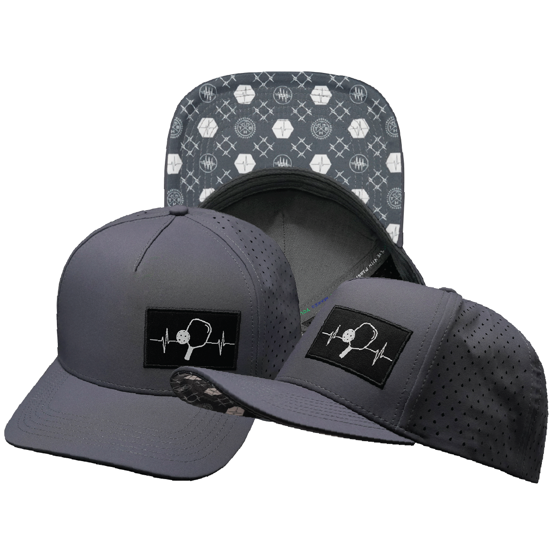 Pickleball - 5 Panel - Structured - Charcoal Gray - Laser Mesh (Unisex)