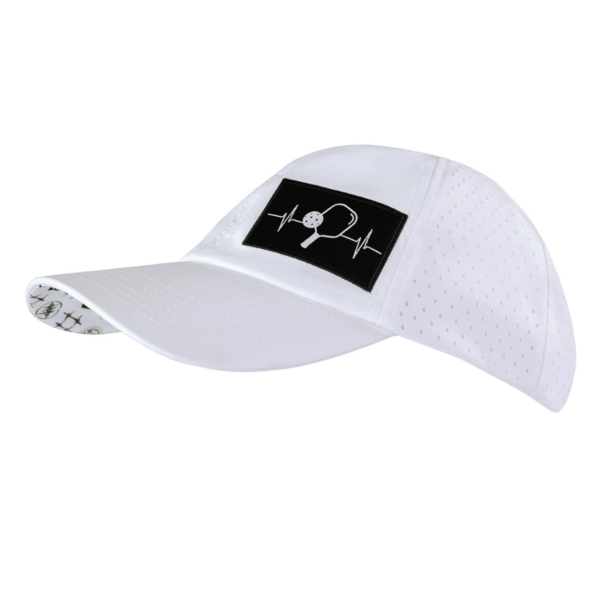 Pickleball Hat, Dad Hat, Ponytail, Snapback, White, Mens Hat, Womens Hat, Side Picture