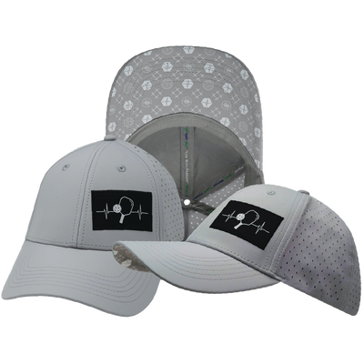 Pickleball - 6 Panel - Shallow Fit - Pony Tail - Gray - Laser Mesh (Unisex)