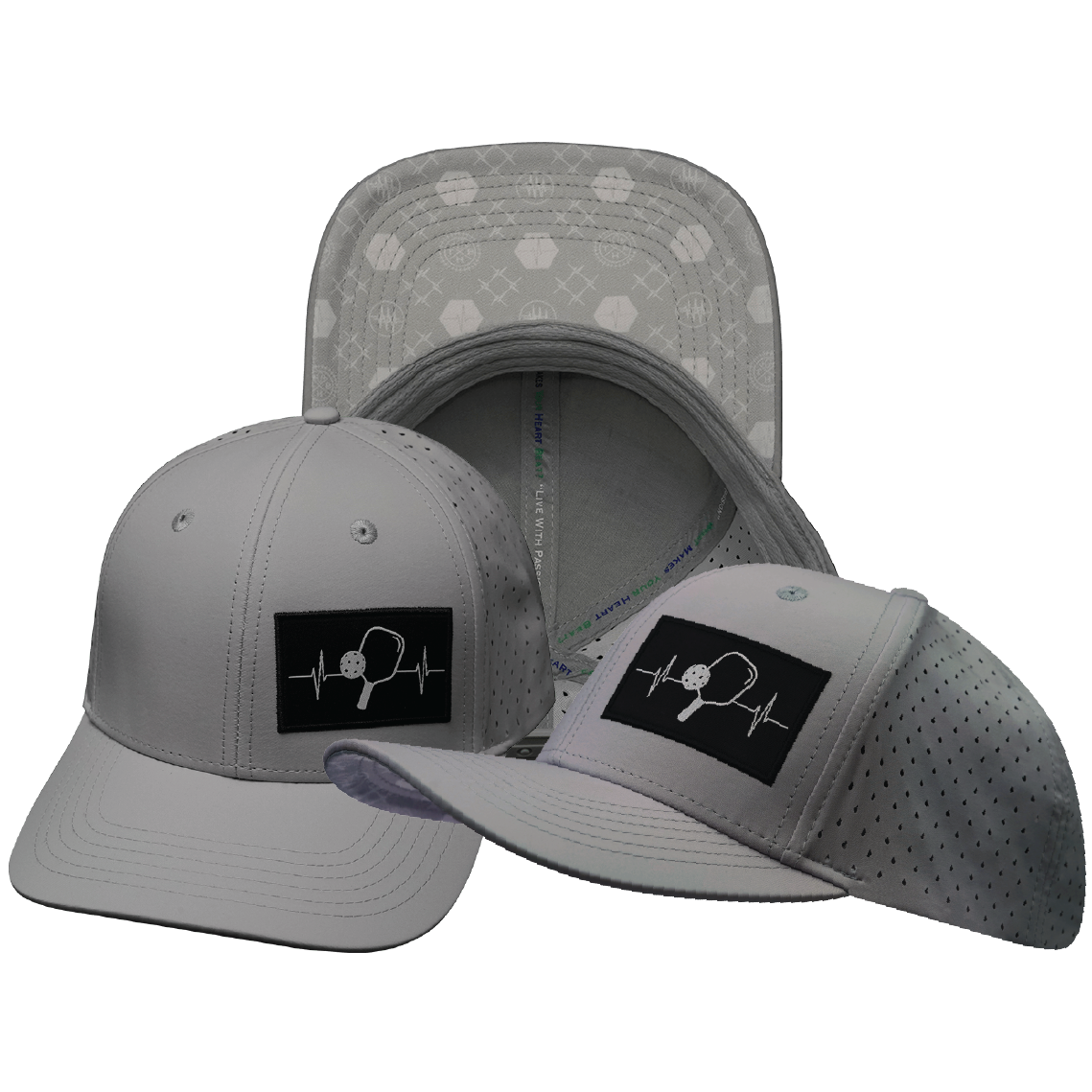 Pickleball - 6 Panel - Light Gray - Laser Mesh (Unisex)