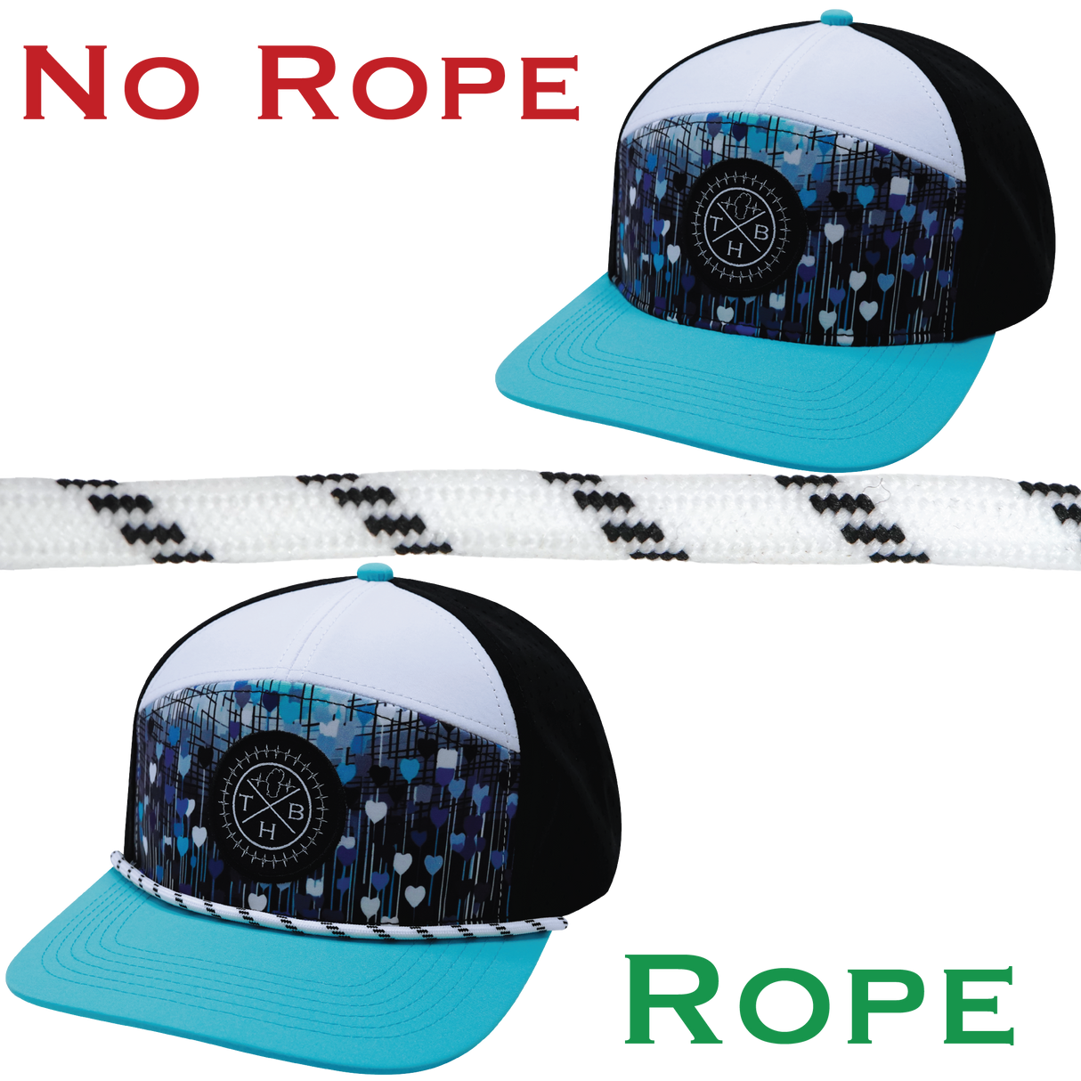 Hat Rope - White / Black - Dash (Case Of 10 Ropes) $30-$3ea