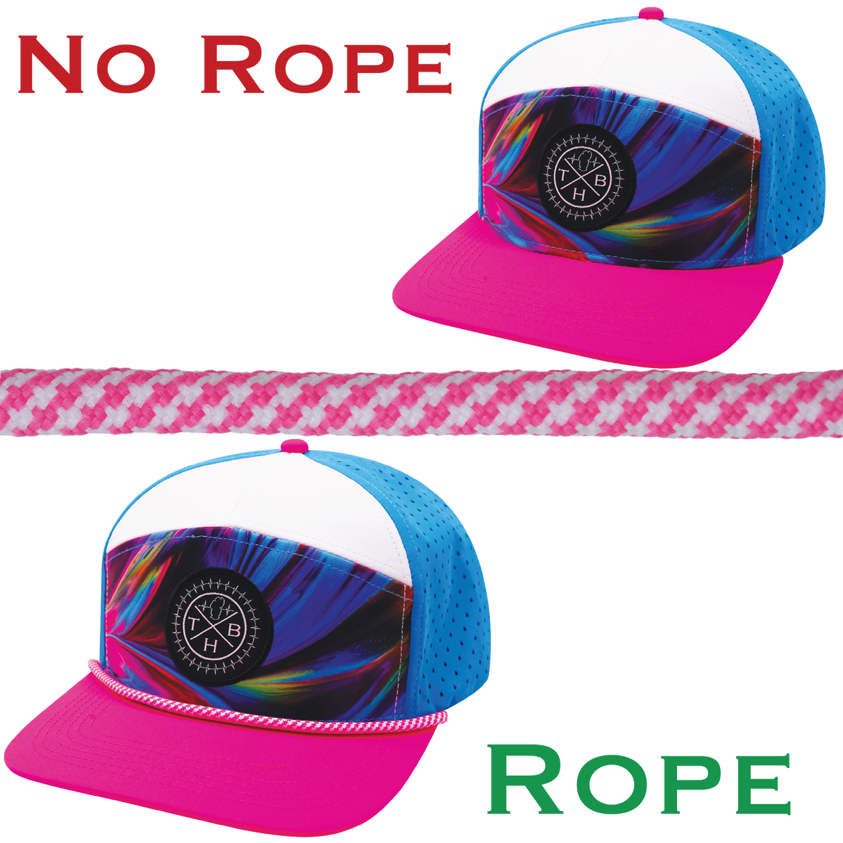 Hat Rope - Neon Pink / White - Pixels (Case Of 10 Ropes) $30-$3ea