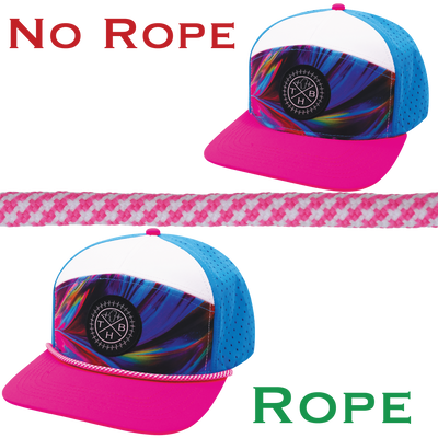 Hat Rope - Neon Pink / White - Pixels (Case Of 10 Ropes) $30-$3ea