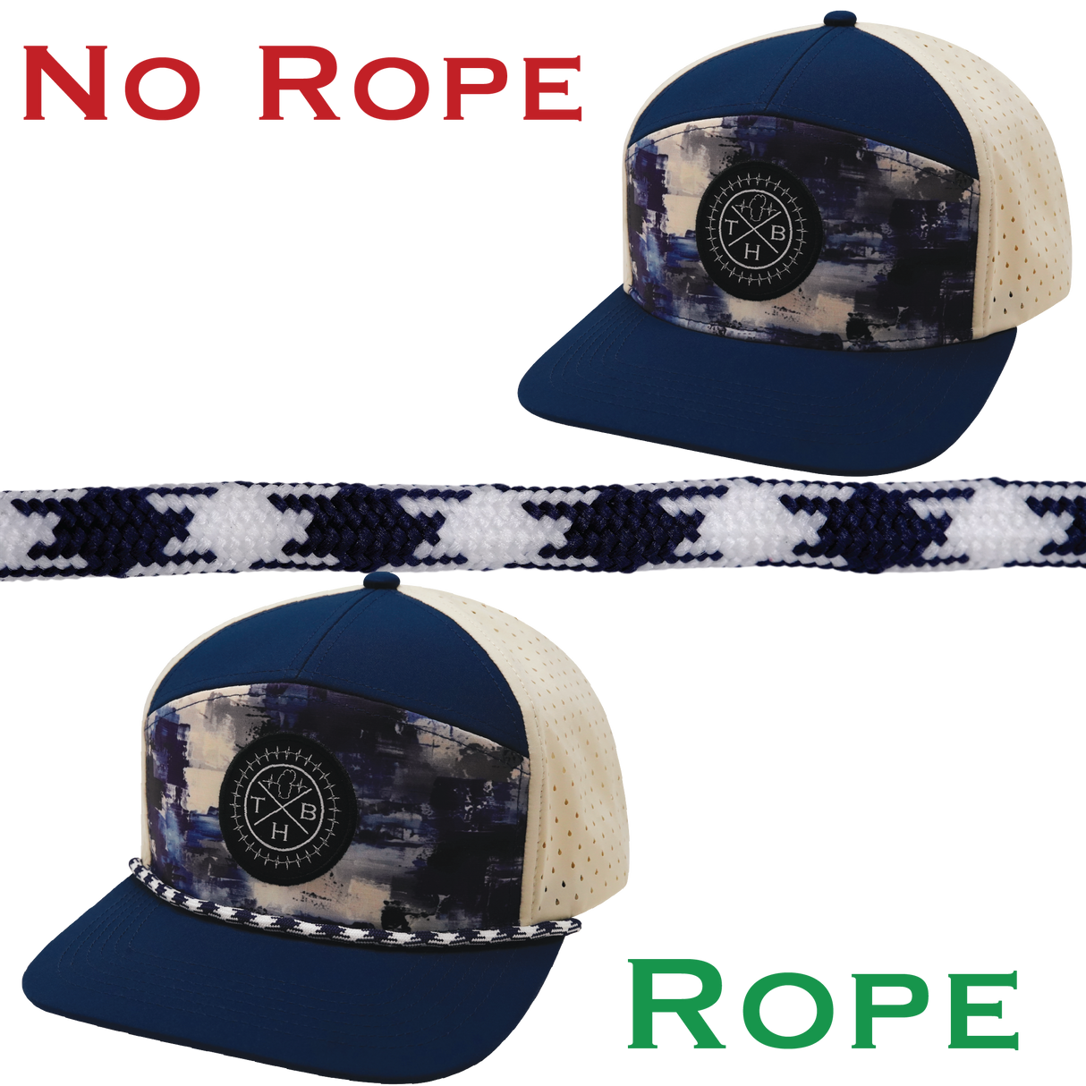 Hat Rope - White / Navy - Aztec (Case Of 10 Ropes) $30-$3ea