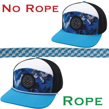 Hat Rope - Neon Blue / White - Pixels (Case Of 10 Ropes) $30-$3ea
