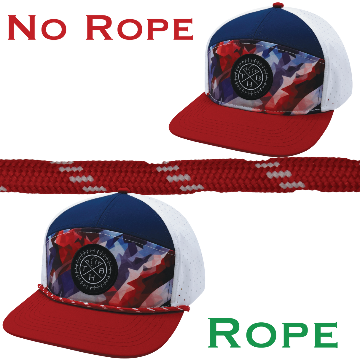 Hat Rope - Red / White - Dash (Case Of 10 Ropes) $30-$3ea