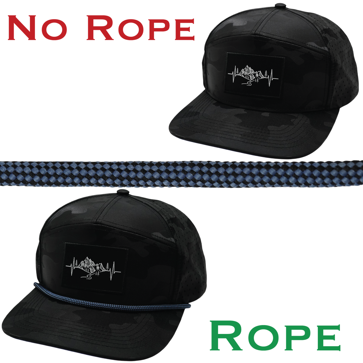 Hat Rope - Black / Blue - Checkered (Case Of 10 Ropes) $30-$3ea