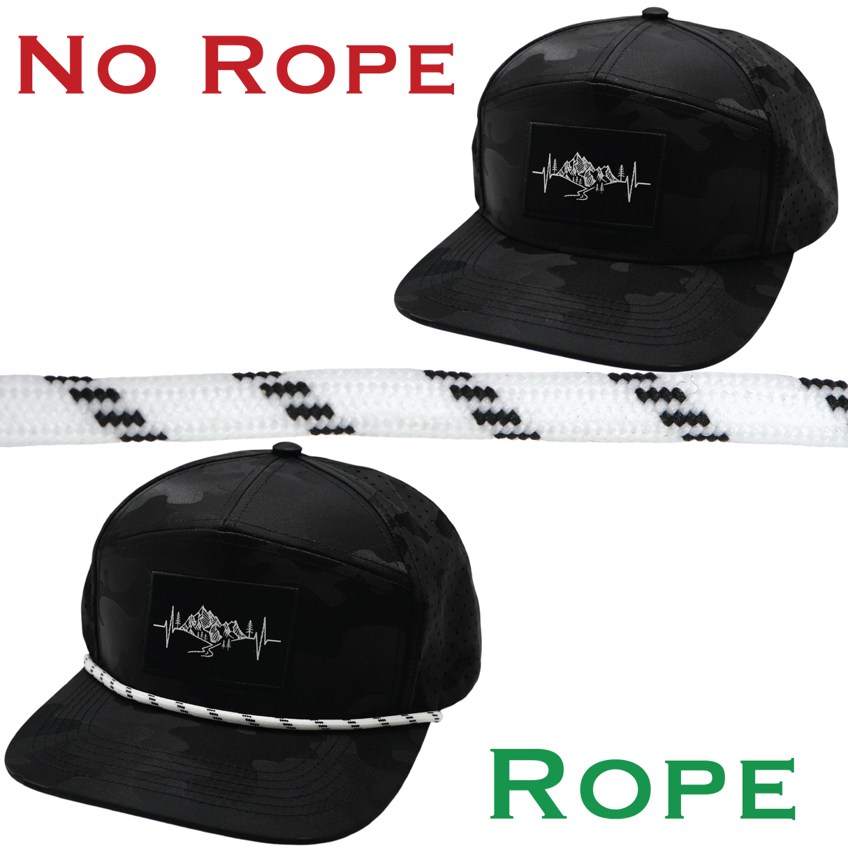 Hat Rope - White / Black - Dash (Case Of 10 Ropes) $30-$3ea