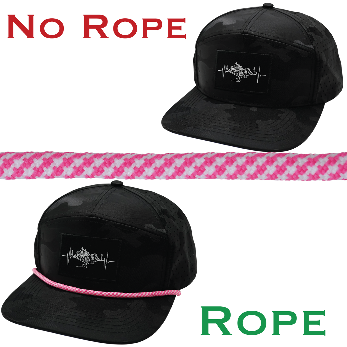Hat Rope - Neon Pink / White - Pixels (Case Of 10 Ropes) $30-$3ea
