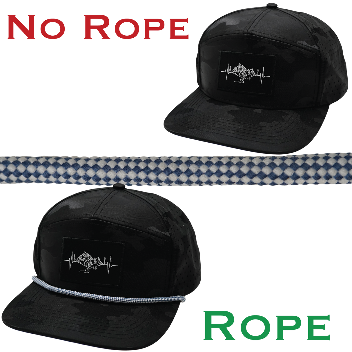 Hat Rope - White / Blue - Checkered (Case Of 10 Ropes) $30-$3ea