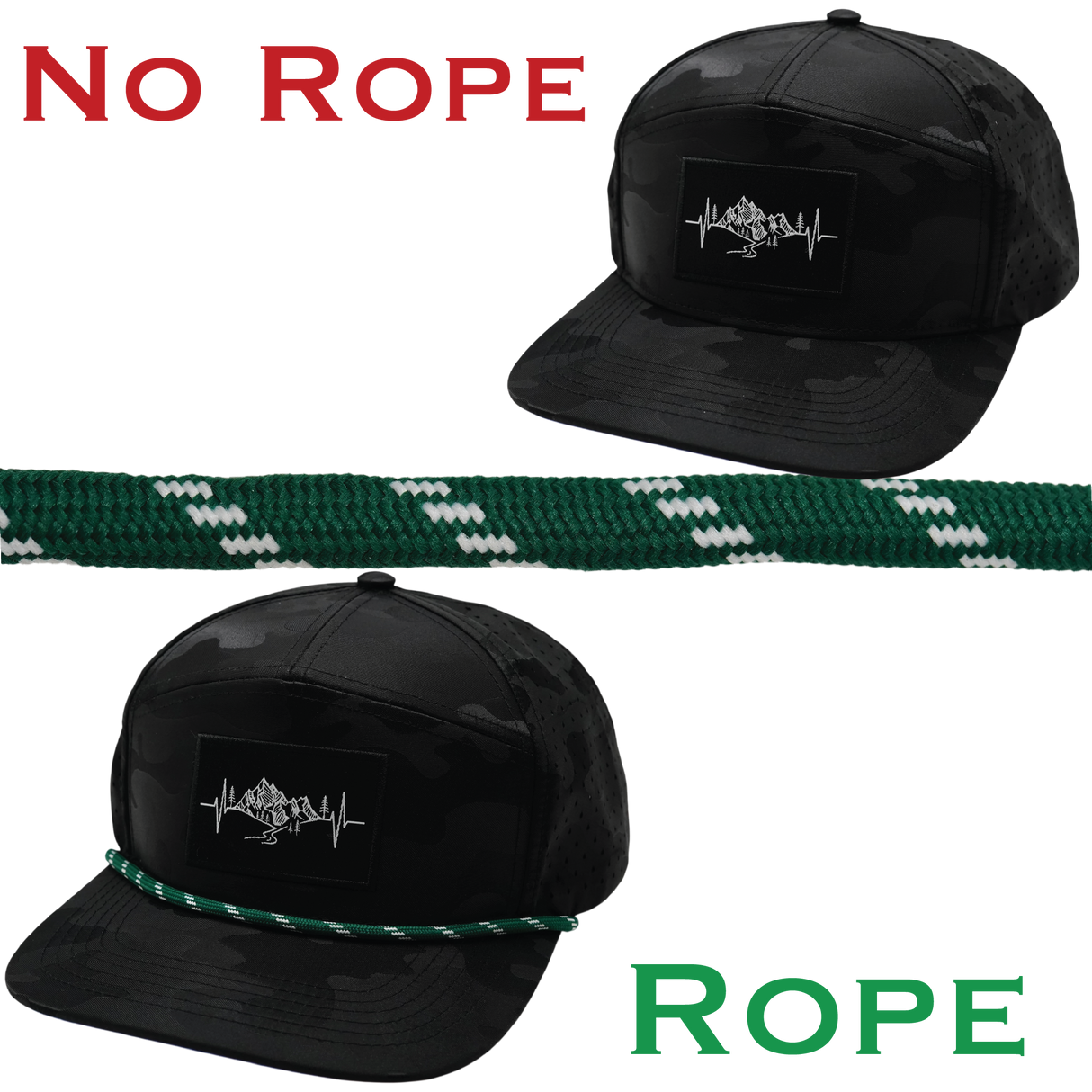 Hat Rope - Green / White - Dash (Case Of 10 Ropes) $30-$3ea