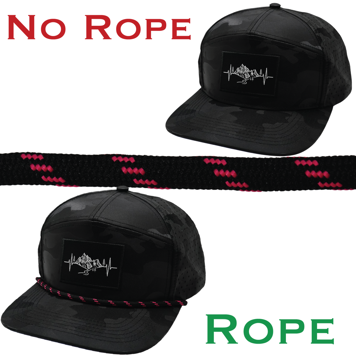 Hat Rope - Black / Neon Pink - Dash (Case Of 10 Ropes) $30-$3ea