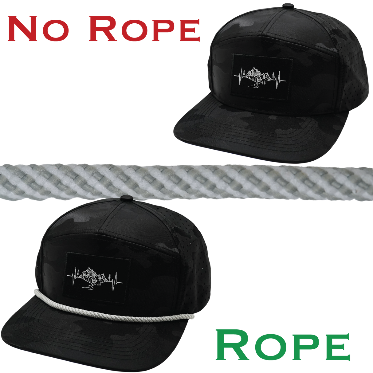 Hat Rope - Gray / White - Spiral (Case Of 10 Ropes) $30-$3ea