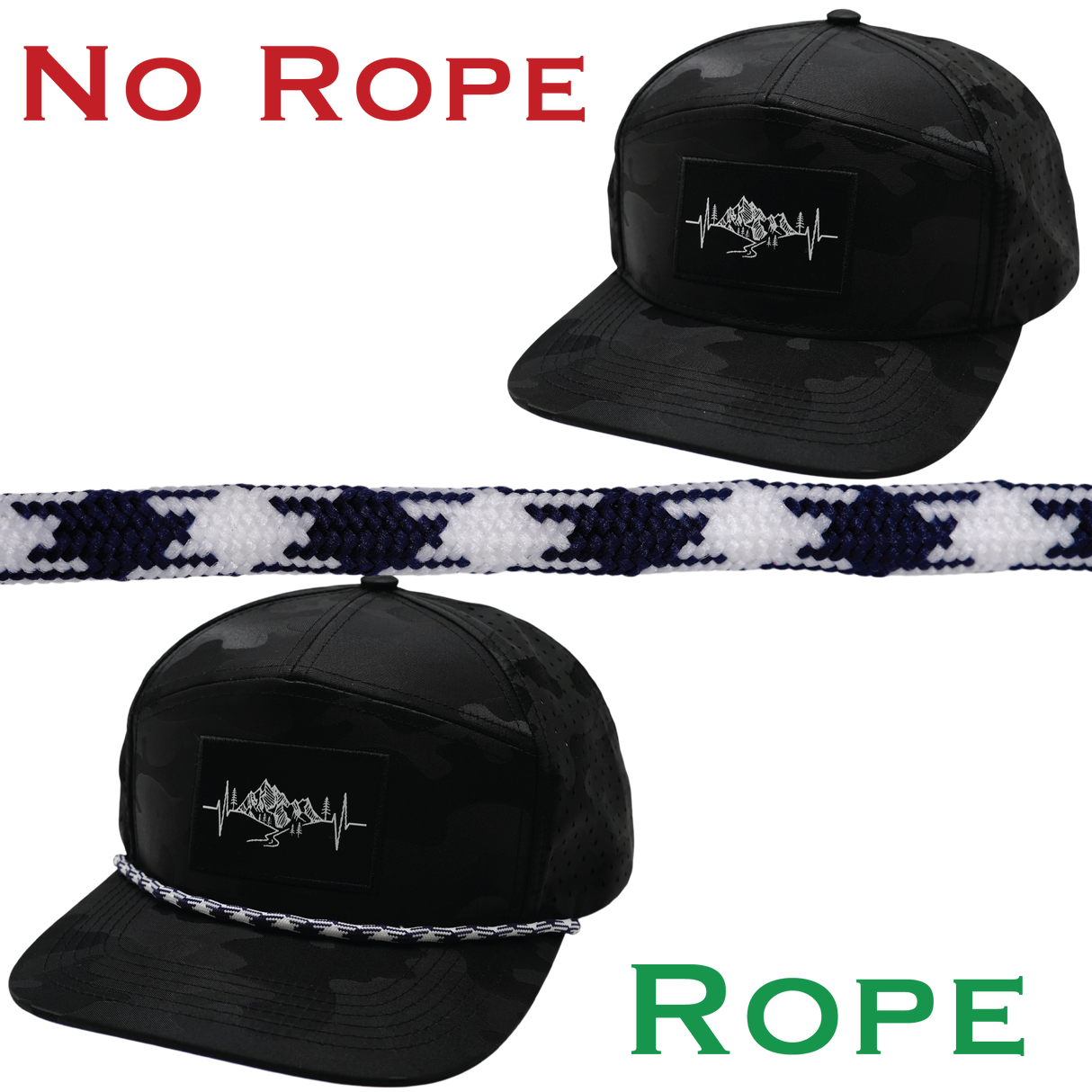 Hat Rope - White / Navy - Aztec (Case Of 10 Ropes) $30-$3ea