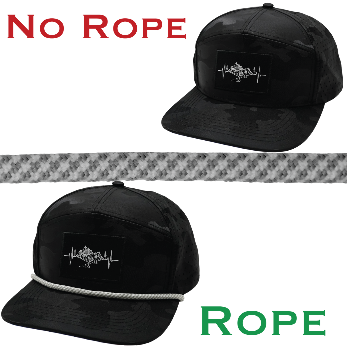 Hat Rope - White / Gray - Pixel (Case Of 10 Ropes) $30-$3ea