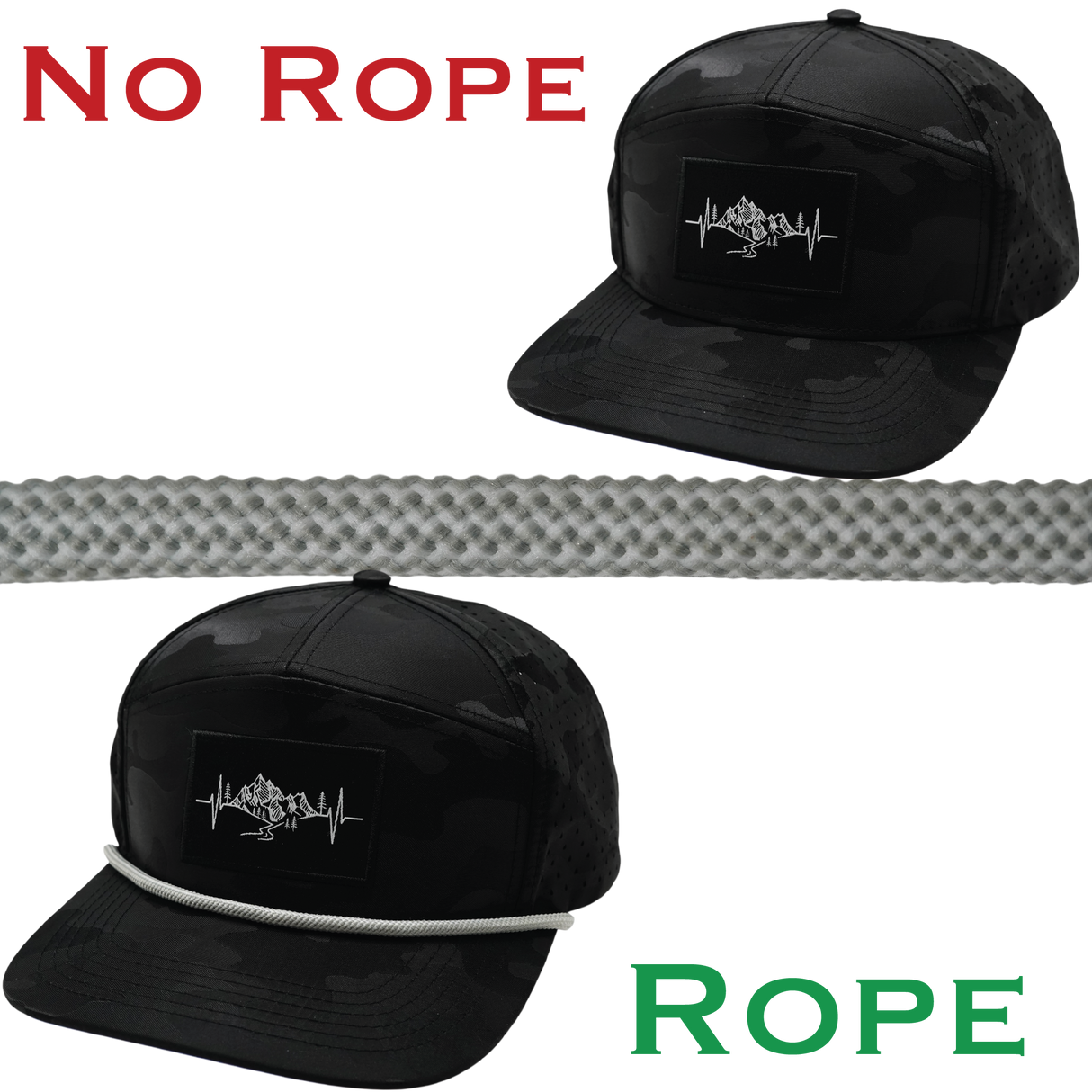 Hat Rope - Gray / White - Waves (Case Of 10 Ropes) $30-$3ea