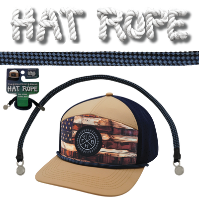 Hat Rope - Black / Blue - Checkered (Case Of 10 Ropes) $30-$3ea