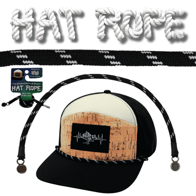Hat Rope - Black / White - Dash (Case Of 10 Ropes) $30-$3ea