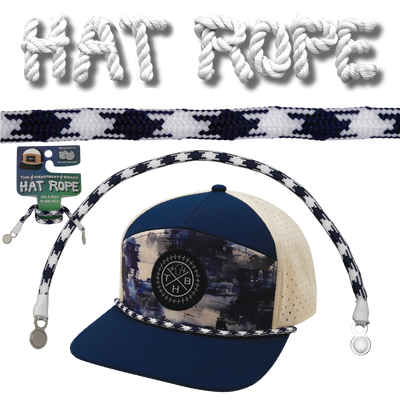 Hat Rope - White / Navy - Aztec (Case Of 10 Ropes) $30-$3ea