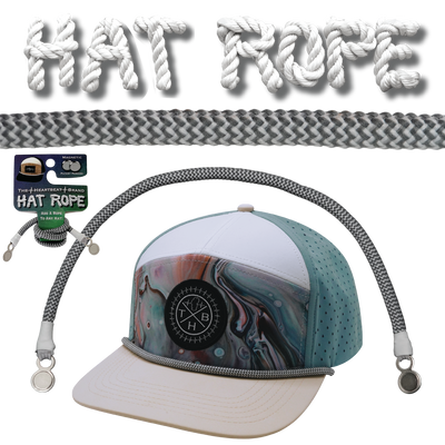Hat Rope - Charcoal / White - Waves (Case Of 10 Ropes) $30-$3ea