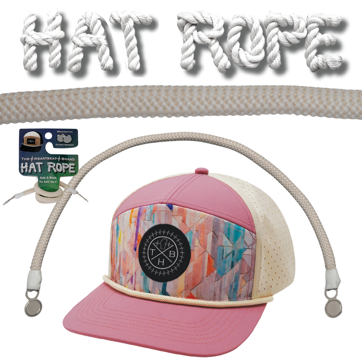 Hat Rope - Cream / White - Waves (Case Of 10 Ropes) $30-$3ea