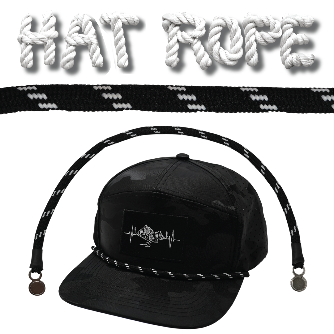 Hat Rope - Black / White - Dash (Case Of 10 Ropes) $30-$3ea