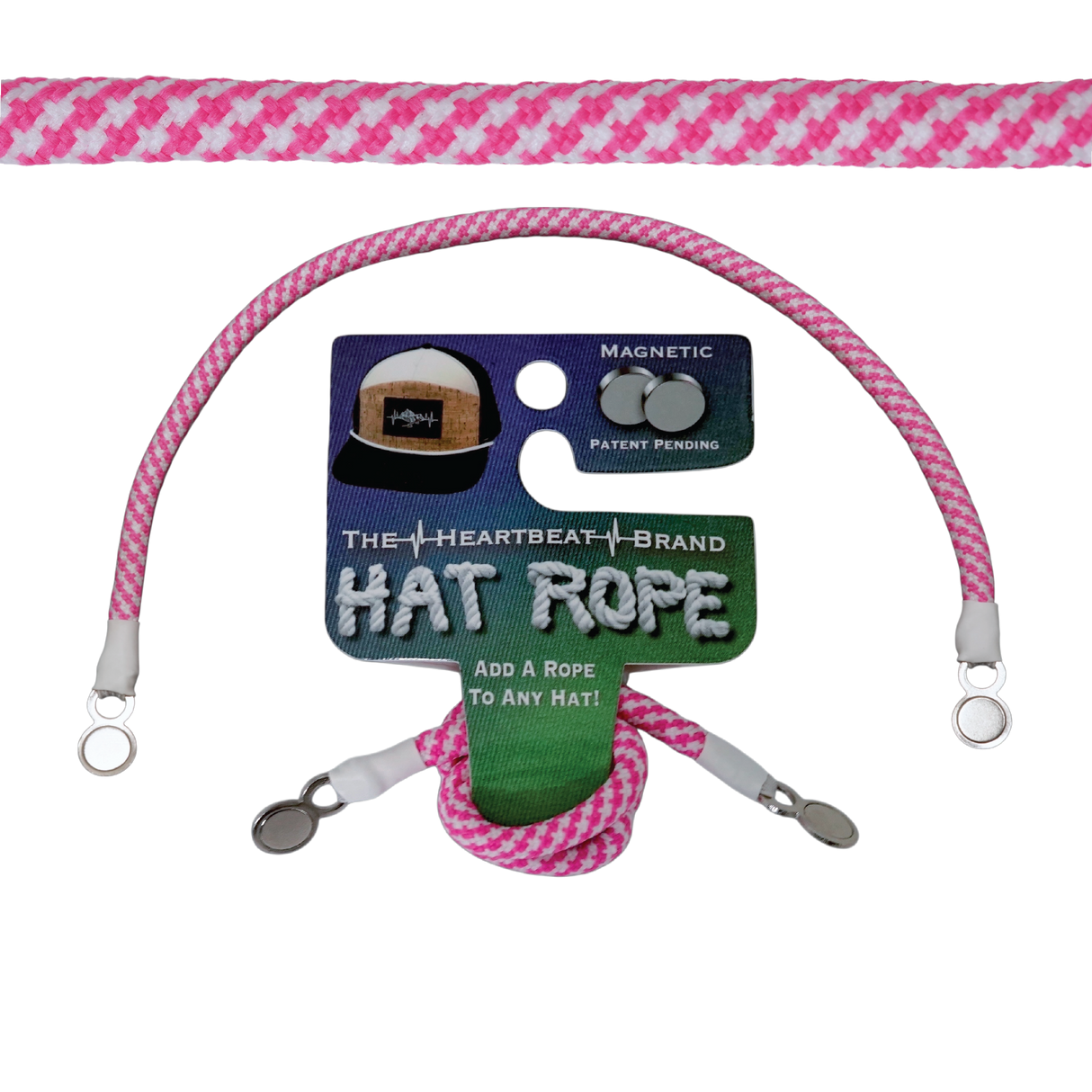 Hat Rope - Neon Pink / White - Pixels (Case Of 10 Ropes) $30-$3ea