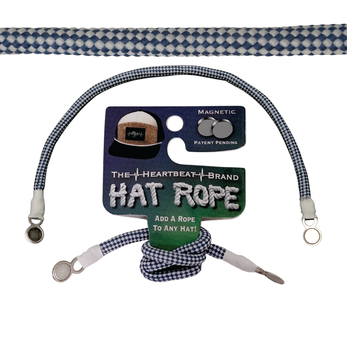 Hat Rope - White / Blue - Checkered (Case Of 10 Ropes) $30-$3ea