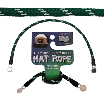 Hat Rope - Green / White - Dash (Case Of 10 Ropes) $30-$3ea