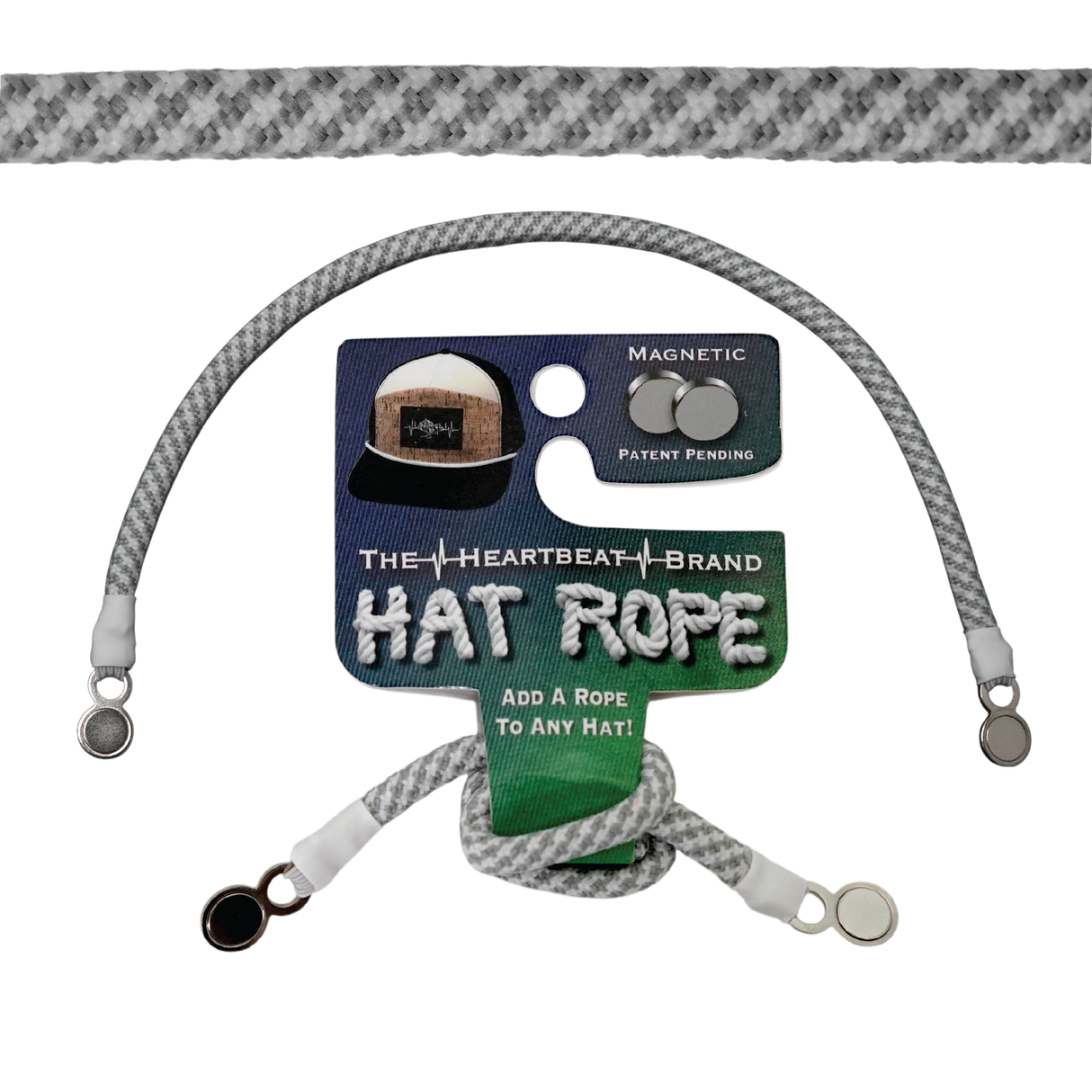 Hat Rope - White / Gray - Pixel (Case Of 10 Ropes) $30-$3ea