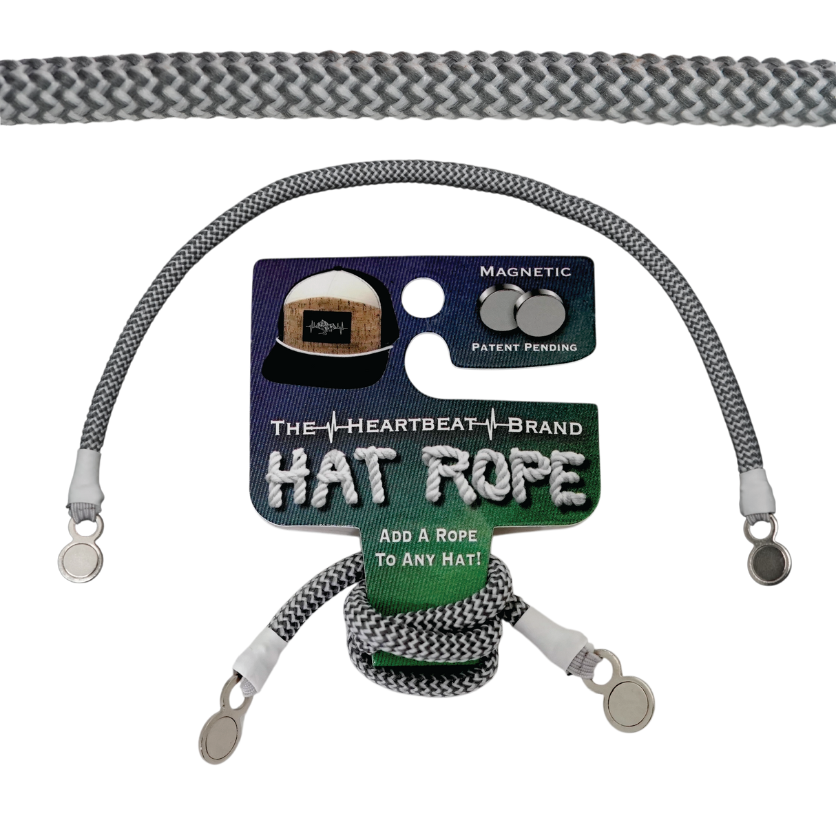 Hat Rope - Charcoal / White - Waves (Case Of 10 Ropes) $30-$3ea
