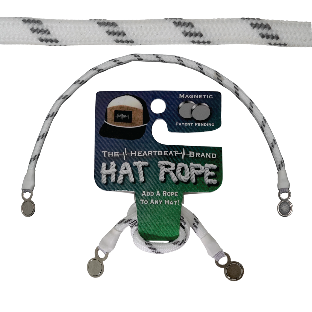 Hat Rope - White / Gray - Dash (Case Of 10 Ropes) $30-$3ea