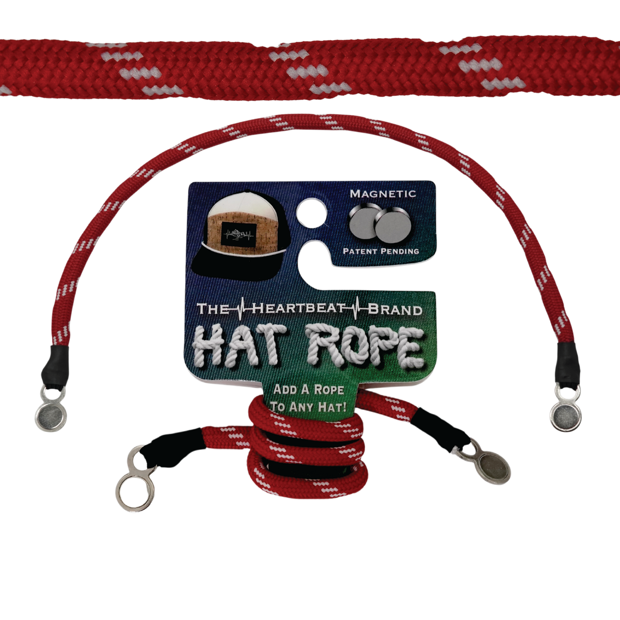 Hat Rope - Red / White - Dash (Case Of 10 Ropes) $30-$3ea