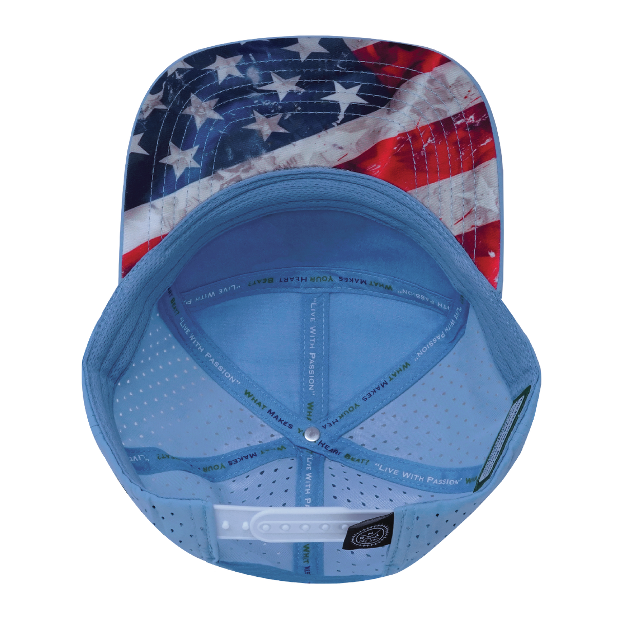 **YOUTH** THB - 7 Panel - Rugged Flag - Baby Blue / White - Laser Mesh (Unisex)