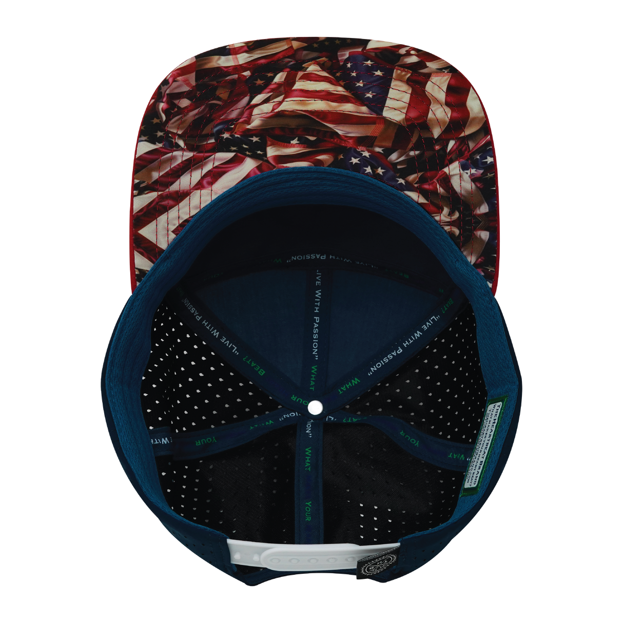 **YOUTH** THB - 7 Panel - Silk Flag - Dark Red / White / Navy - Laser Mesh (Unisex)