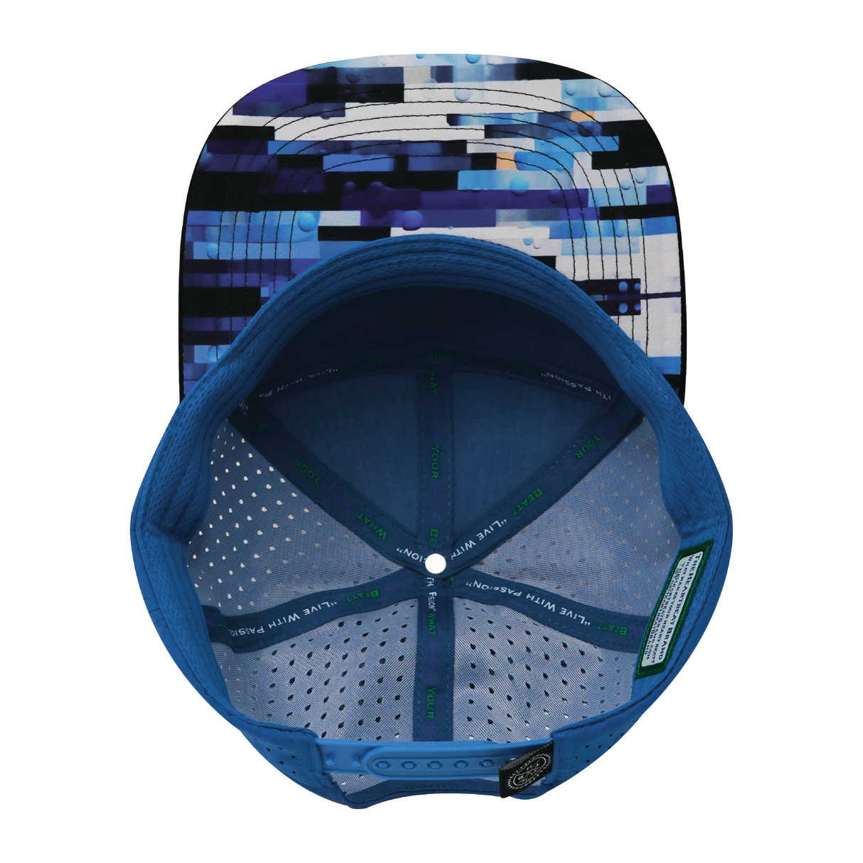 **YOUTH** THB - 7 Panel - Sky Blocks - Black / White / Blue - Laser Mesh (Unisex)