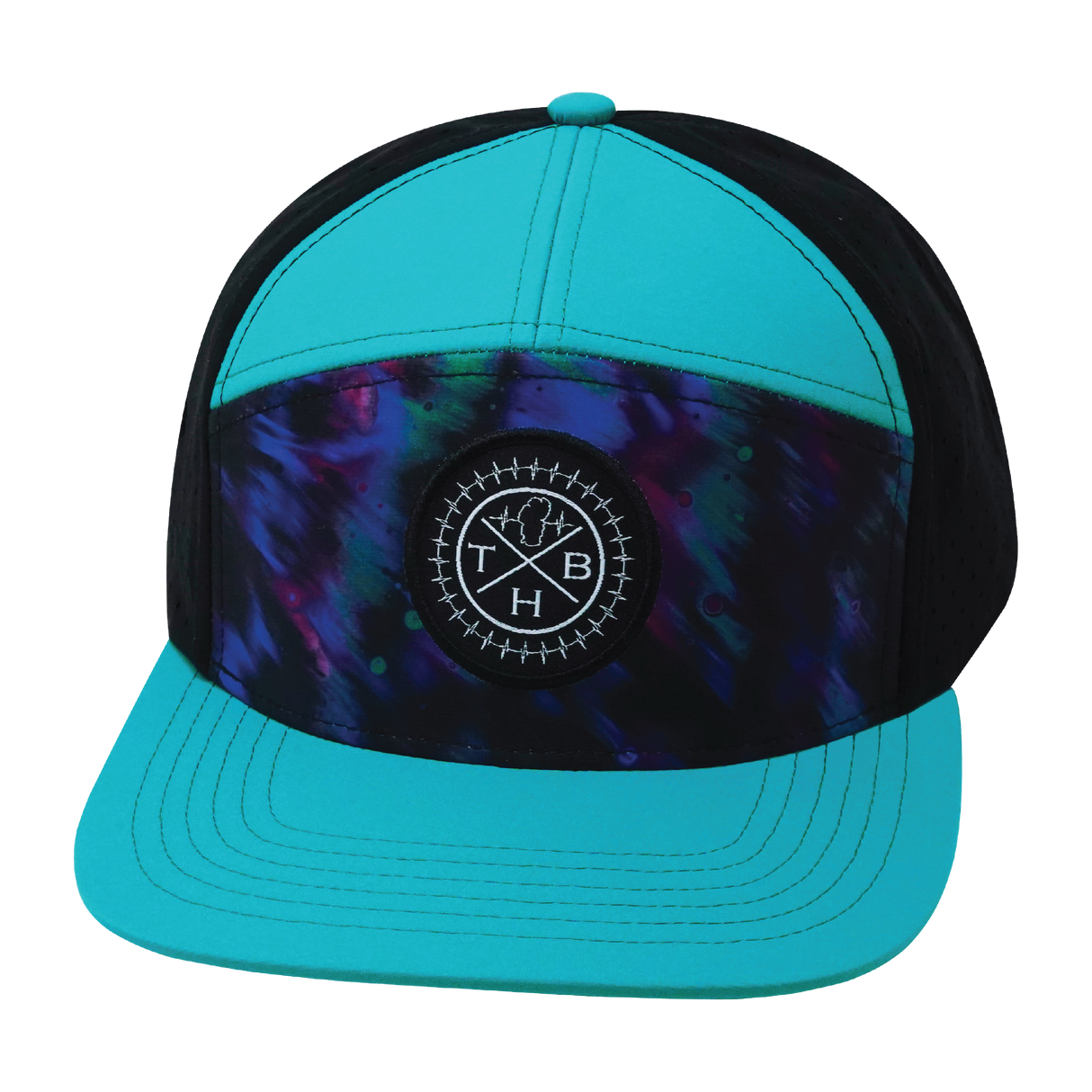 **YOUTH** THB - 7 Panel - Space Dust - Neon Green Blue / Black - Laser Mesh (Unisex)