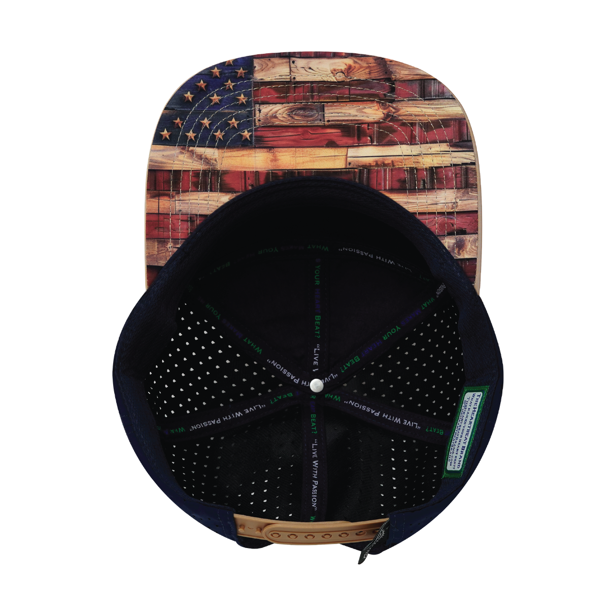 THB - 7 Panel - Stained Flag - Light Tan / Navy - Laser Mesh (Unisex)