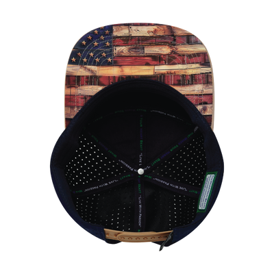 THB - 7 Panel - Stained Flag - Light Tan / Navy - Laser Mesh (Unisex)