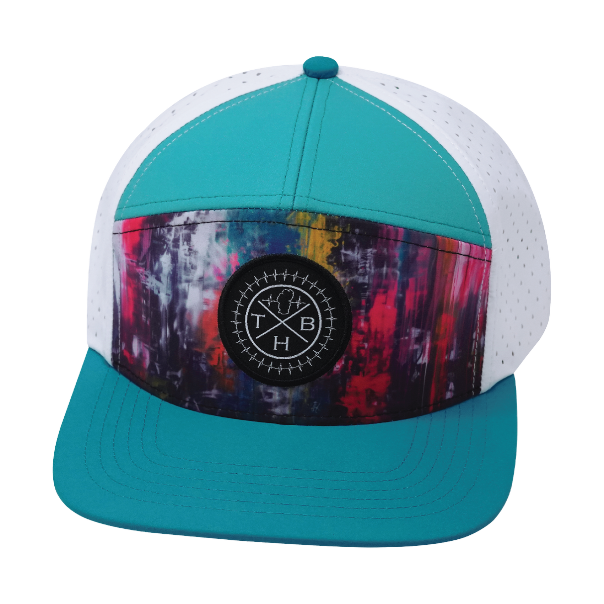THB - 7 Panel - Street Art - Neon Blue / Neon Green Blue / White - Laser Mesh (Unisex)