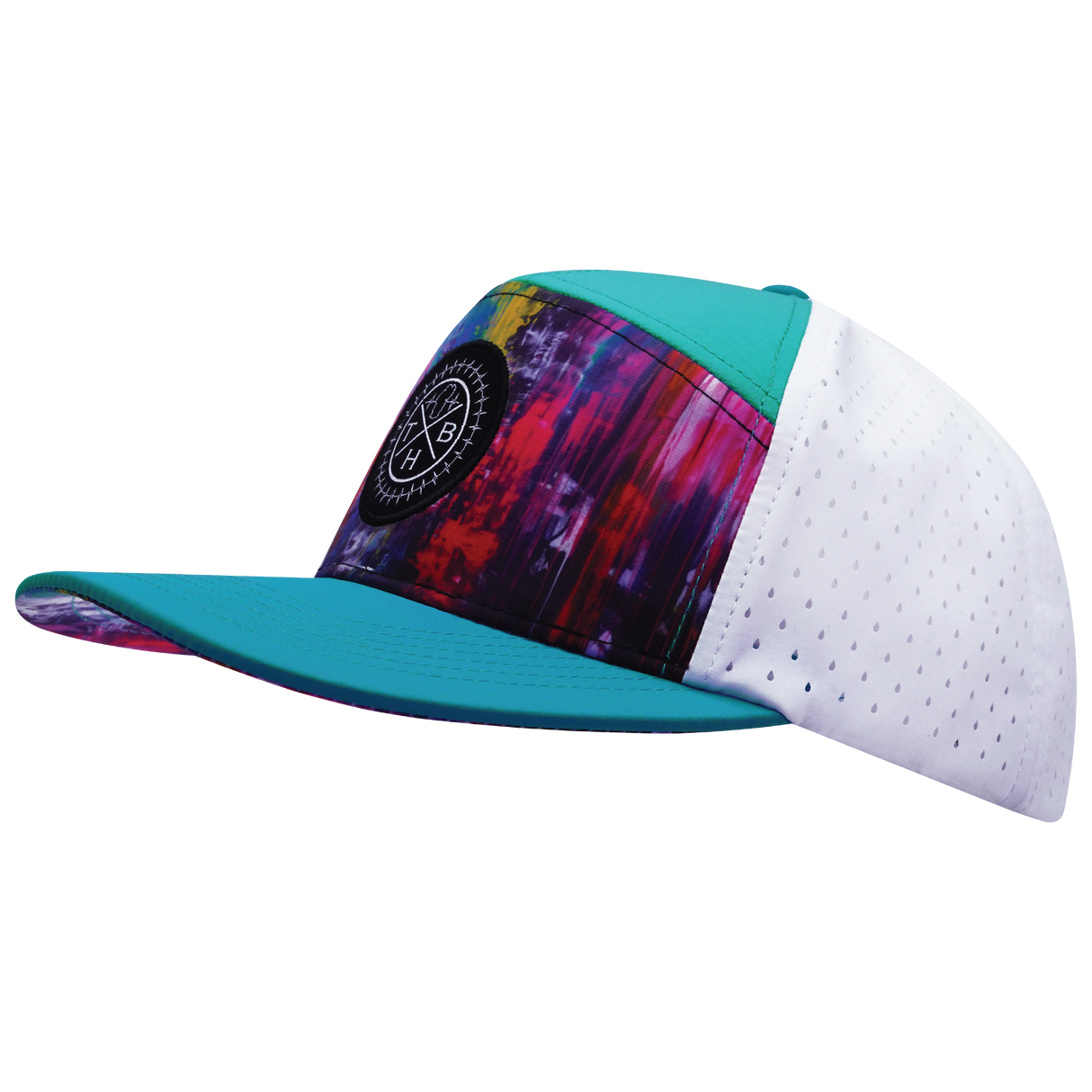 THB - 7 Panel - Street Art - Neon Blue / Neon Green Blue / White - Laser Mesh (Unisex)